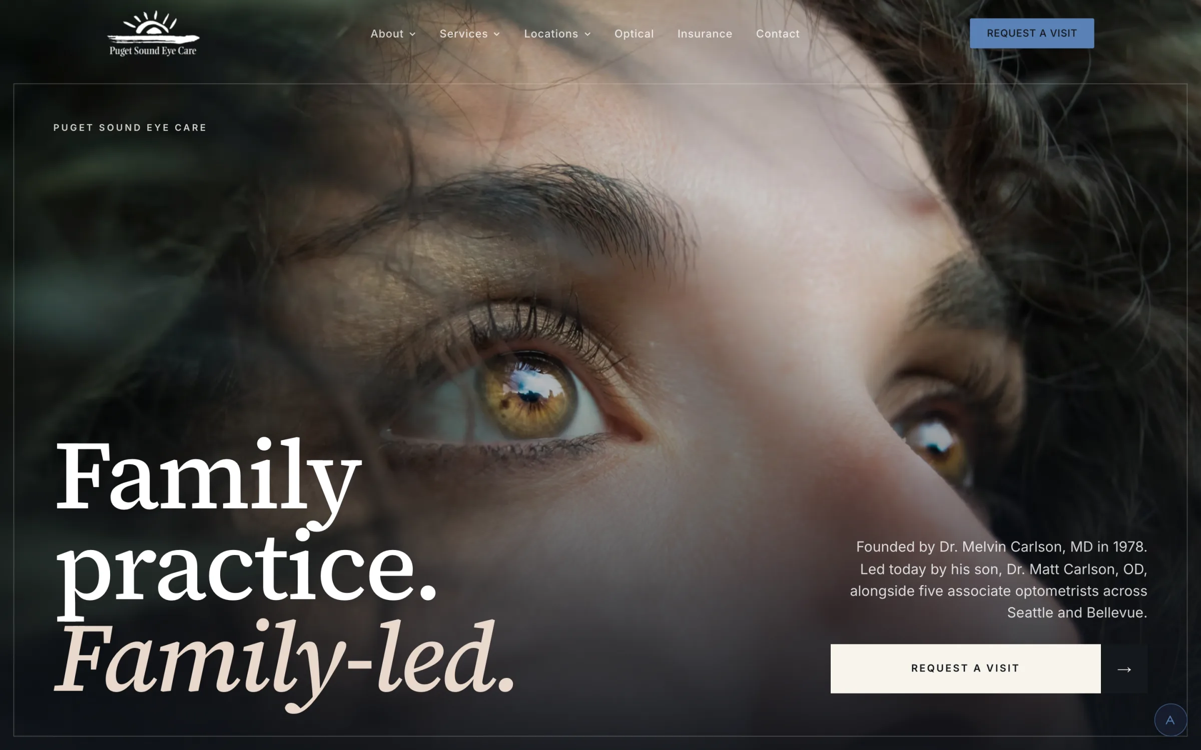 Puget Sound Eye Care homepage